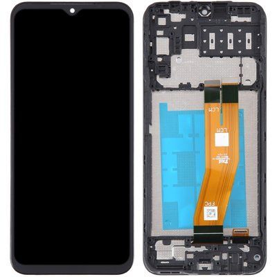 Дисплей для Samsung Galaxy A14 4G A145F(жёлтый шлейф) с сенсором и рамкой черный