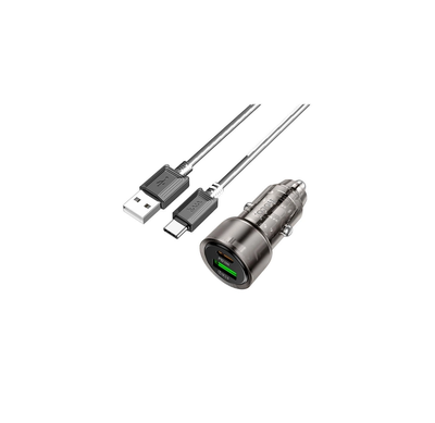 Автомобільний зарядний блок Hoco Z47 QC3.0 (2USB) + кабель Type-C чорний