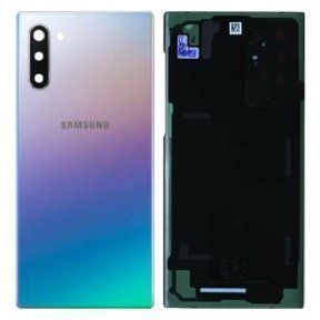 Задняя крышка для Samsung Galaxy Note 10 N970F со стеклом камеры серебристая