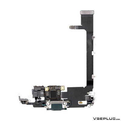 Шлейф Apple iPhone 11 Pro Max з роз'ємом зарядки та мікрофоном зелений ORIGINAL