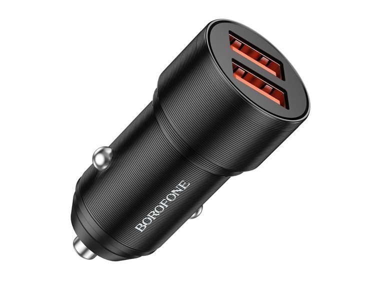 Автомобильный зарядный блок Borofone BZ19 (2USB) черный