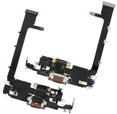 Шлейф Apple iPhone 11 Pro Max з роз'ємом зарядки та мікрофоном білий ORIGINAL