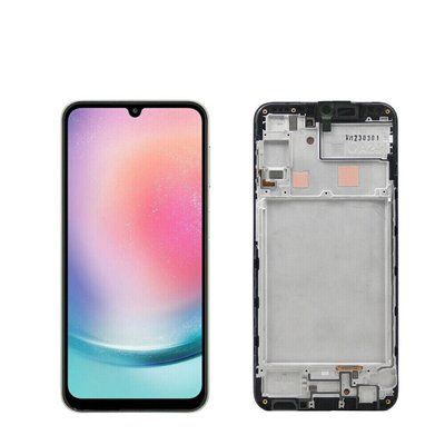 Дисплей для Samsung A245F Galaxy A24 4G с сенсором и рамкой черный OLED