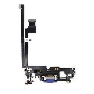 Шлейф Apple iPhone 12, iPhone 12 Pro з роз'ємом зарядки та мікрофоном синій ORIGINAL