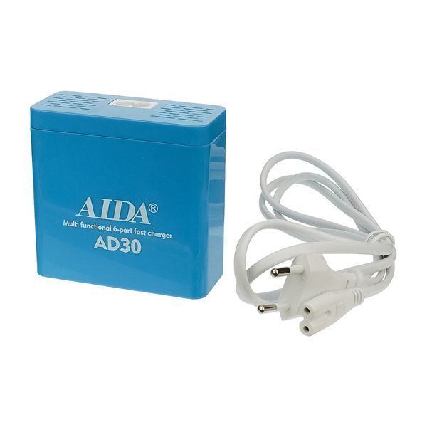 Мережева зарядна станція Aida AD30 (5 USB / 1 Type-C, Fast Charge 3.0, 40W)