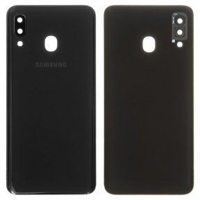 Задняя крышка для Samsung Galaxy A20 2019 A205F со стеклом камеры черная