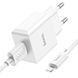 Зарядный блок Hoco C106A (1USB, 2.1A) + кабель Lightning белый