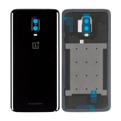Задня кришка для OnePlus 6T A6010, A6013 чорна зі склом камери