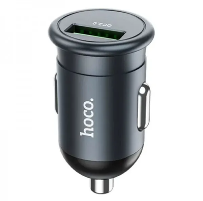 Автомобільний зарядний блок Hoco Z43 QC3.0 (1USB, 18W) сірий