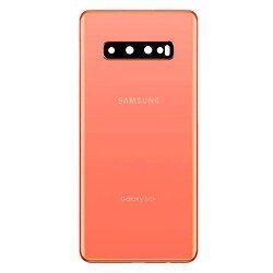 Задняя крышка для Samsung Galaxy S10 G973F со стеклом камеры розовая