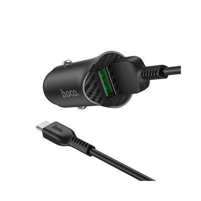 Автомобільний зарядний блок Hoco Z39 QC3.0 (2USB) + кабель MicroUSB чорний
