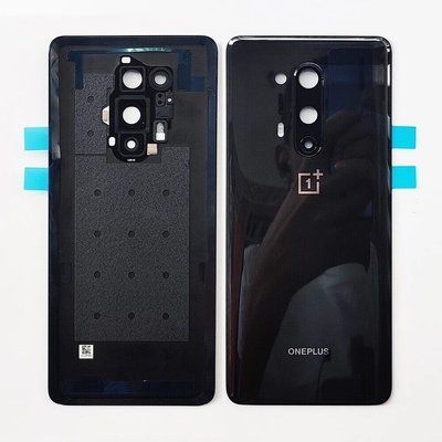 Задня кришка для OnePlus 8 Pro IN2023, IN2020, IN2021, IN2025 чорна зі склом камери