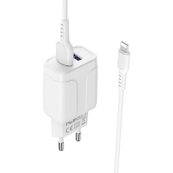 Зарядный блок Borofone BA37A (2USB/2.4A) + кабель Lightning белый