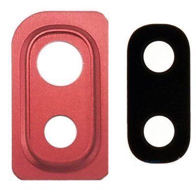 Скло камери для Samsung Galaxy A10 A105F, A20 A205F, A20E A202F, A30 A305F A40 A405F, A10, A20E з червоною рамкою чорне