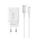 Зарядный блок Borofone BA37A (2USB/2.4A) + кабель MicroUSB белый